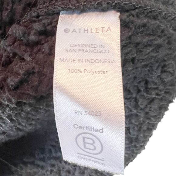 Athleta Womens Black Asana Sherpa Crewneck Sweatshirt with pockets size s‎ - Picture 6 of 8
